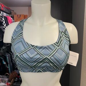 NWT Victorias Sport Blue Patterned Strappy Sports Bra
